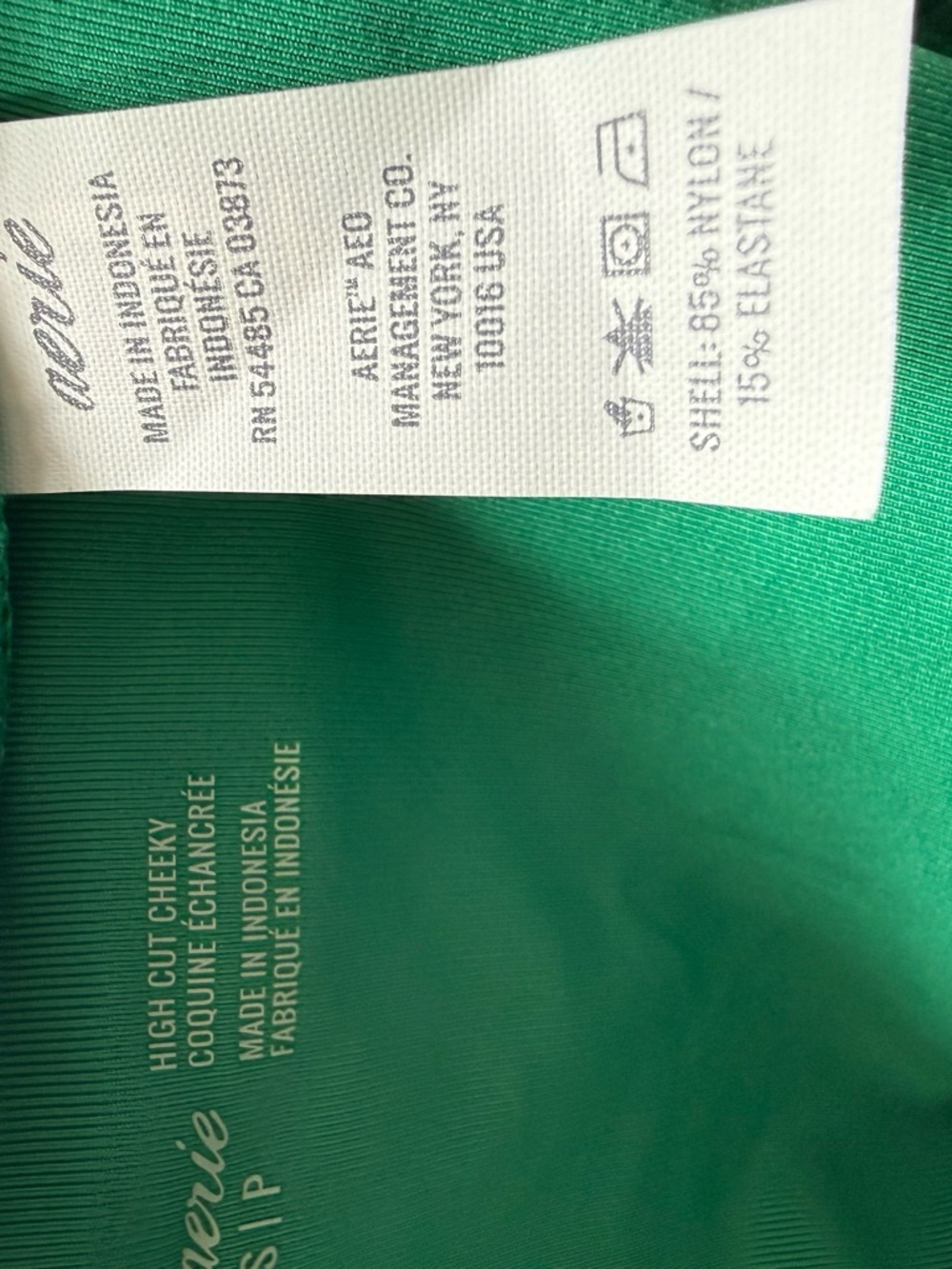aerie Ribbed High-Waist Bikini Bottoms in Emerald Green - Picture 2 of 4